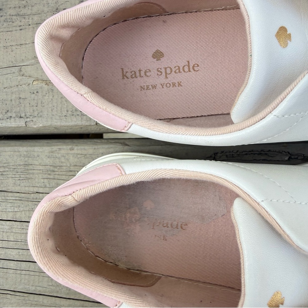 Kate Spade NY Angelise white and pink perforated leather sneakers size 8 - Picture 12 of 15